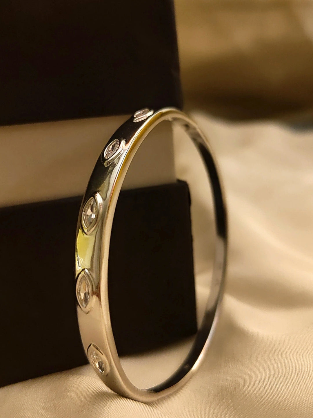 Éclat Marquise Cuff – Rhodium Plated | Hypoallergenic Luxury Cuff Bracelet