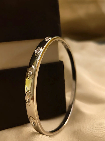Éclat Marquise Cuff – Rhodium Plated | Hypoallergenic Luxury Cuff Bracelet