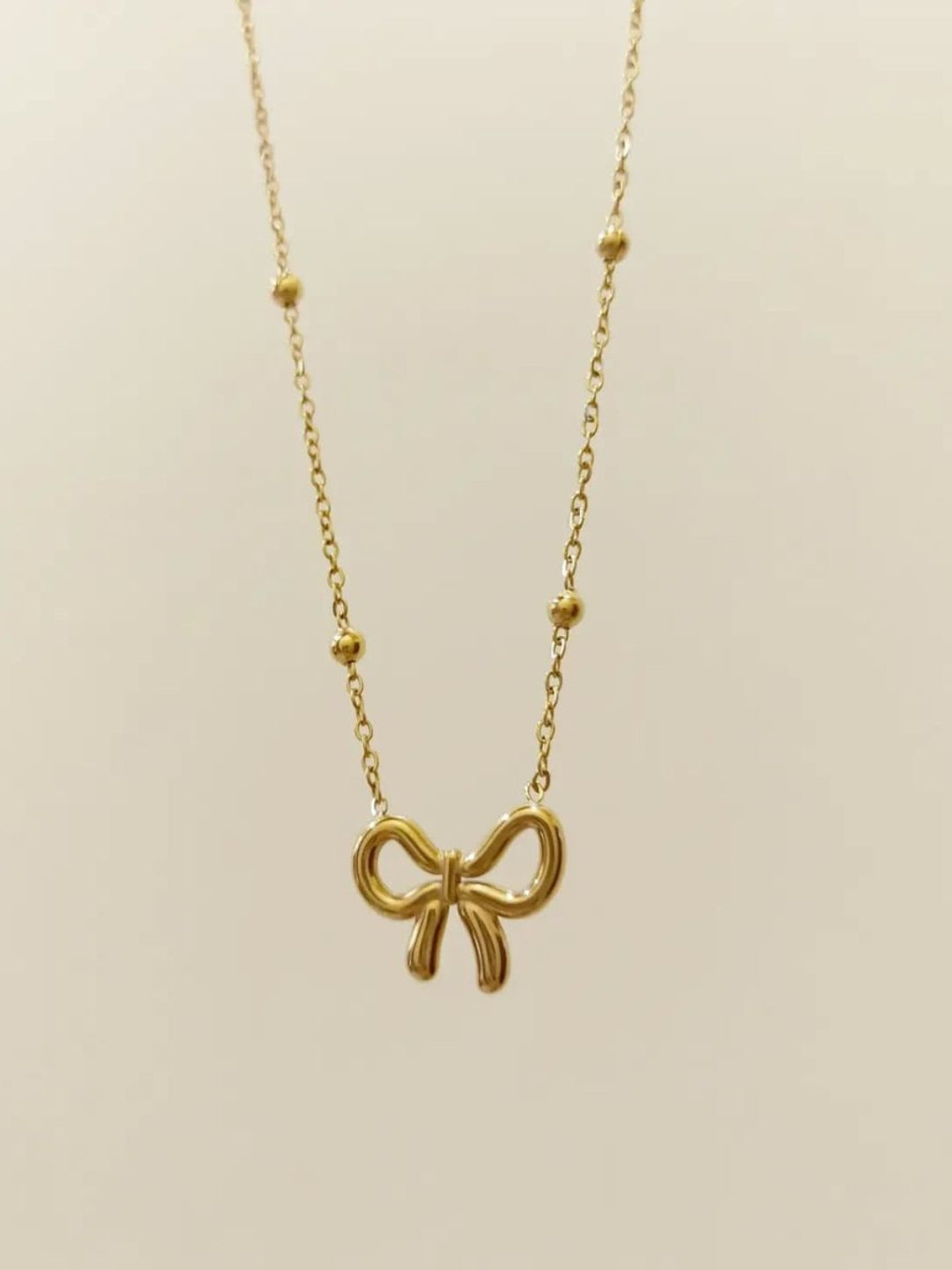 Gold Bow Neckpiece | 18k Gold Plated Stainless Steel Necklace