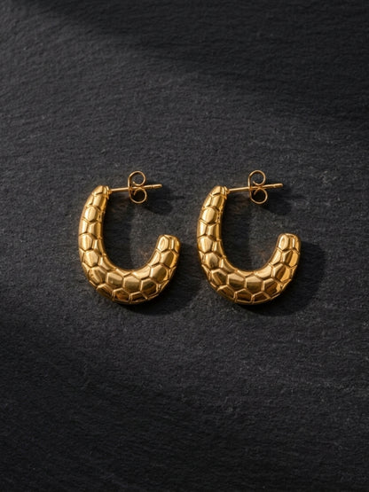 Sculptural U Hoops – 18K Gold Plated Anti Tarnish Earrings