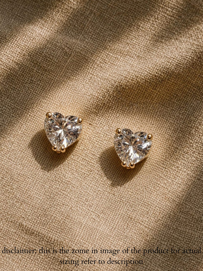 Heart-Cut Solitaire Stud Earrings |