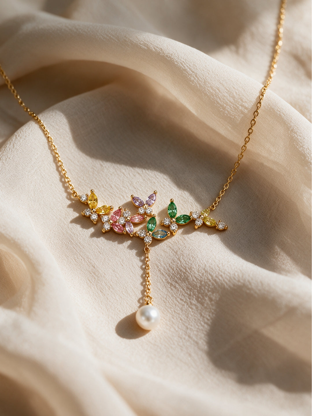 Butterfly Multicolor Necklace & Earring Set