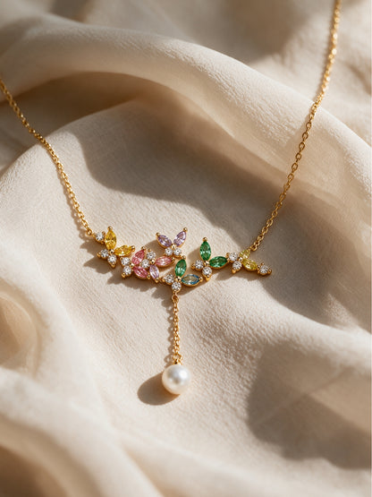 Butterfly Multicolor Necklace & Earring Set