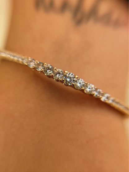 Aurora Dual-Stone Cuff – Rose Gold | Big & Small AD Studded | 2'4–2'6 Fit