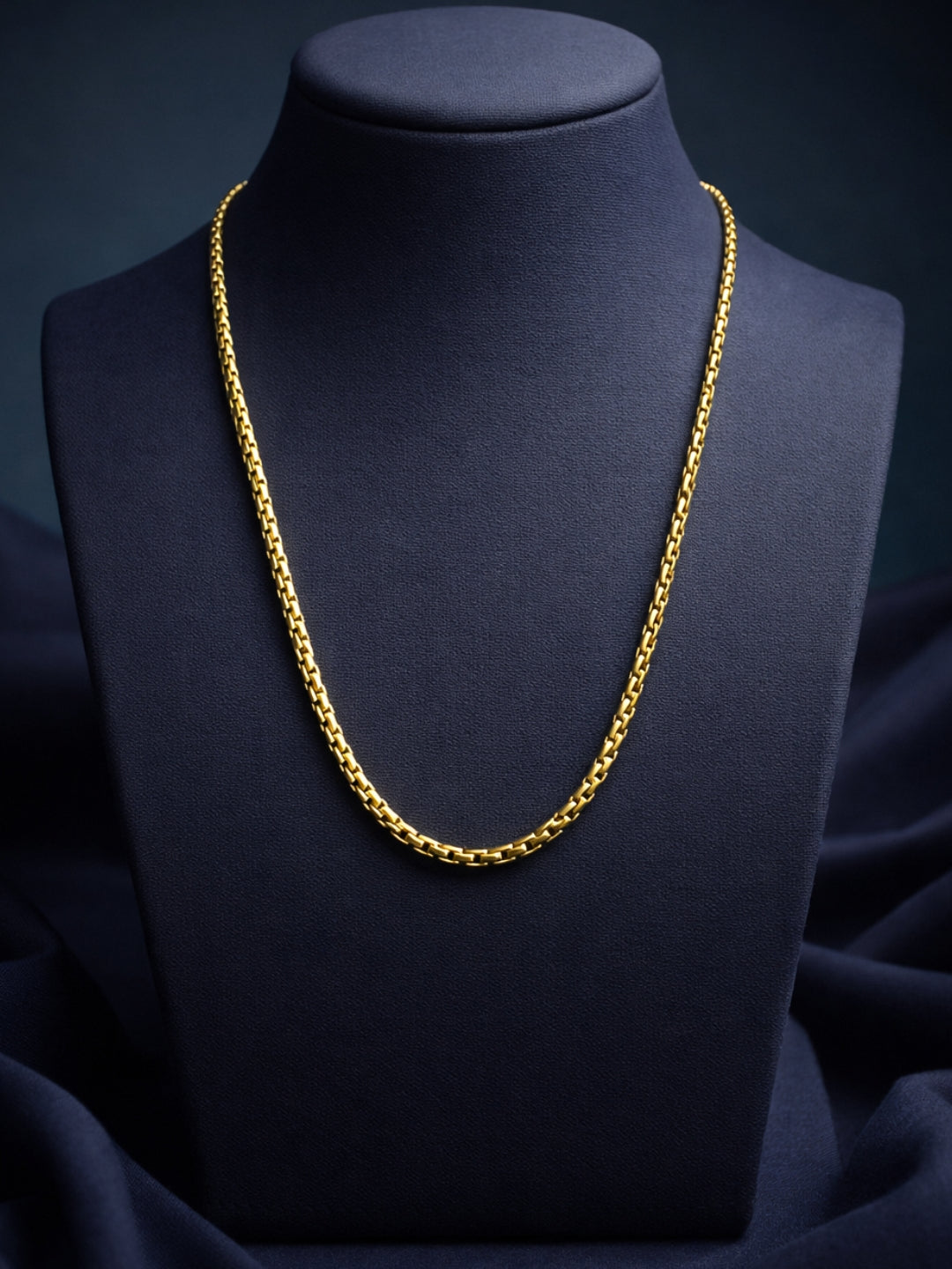 18K Gold Plated Box Chain Necklace – Anti Tarnish Stainless Steel