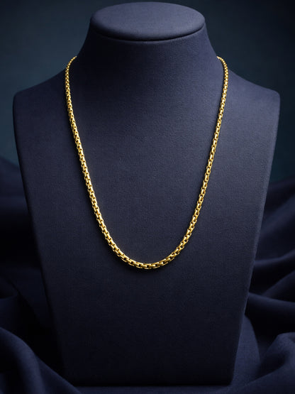 18K Gold Plated Box Chain Necklace – Anti Tarnish Stainless Steel