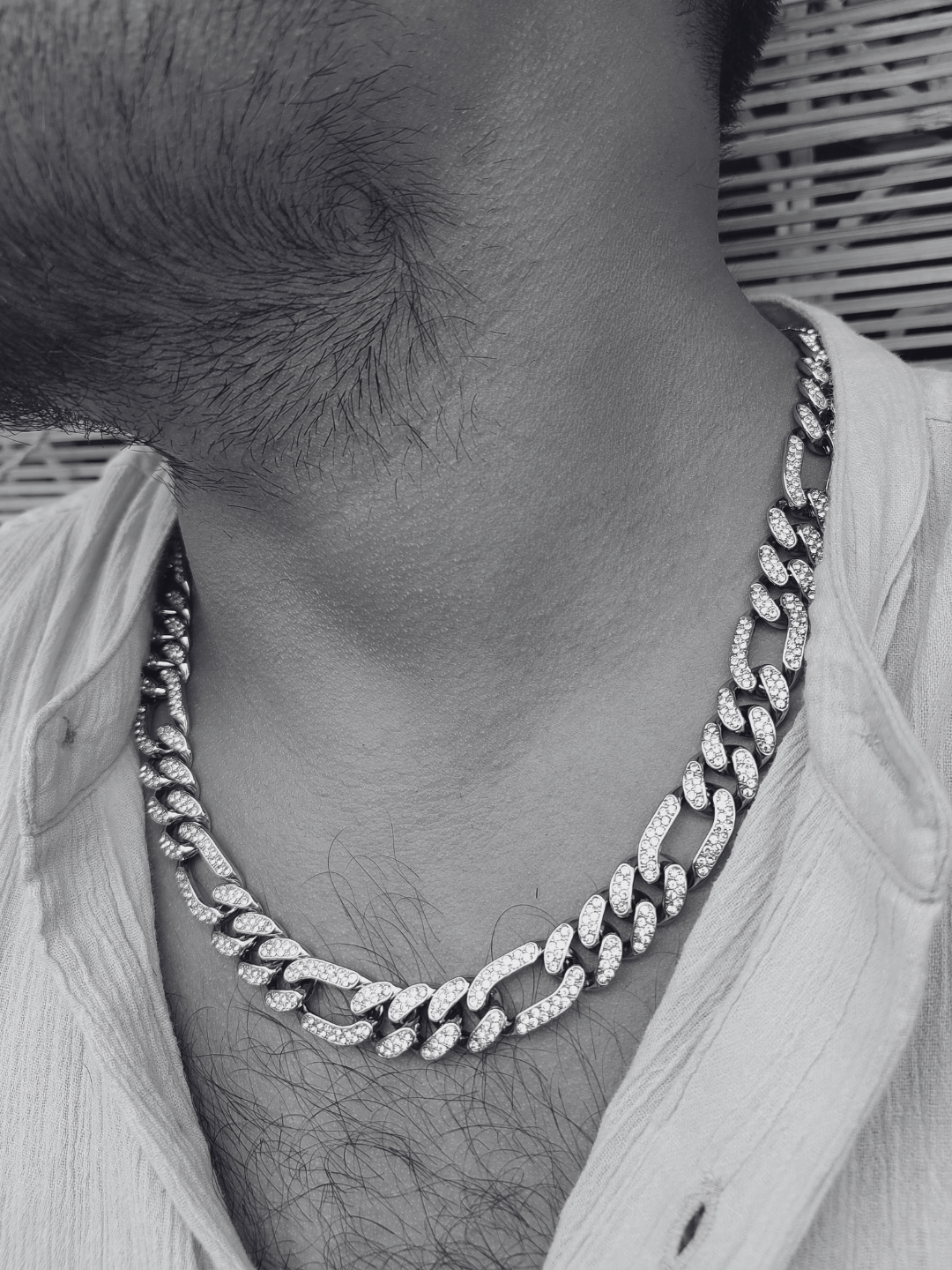 Iced Out Double-line Studded Designer Cuban Chain