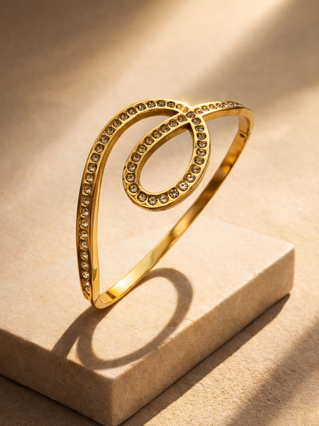 18K Gold Plated CZ Studded Designer Bracelet for Women