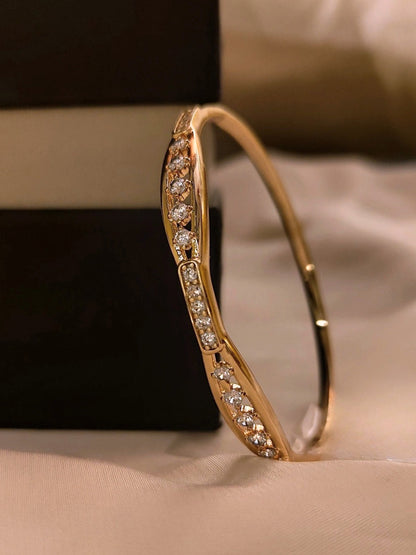 Twisted Sparkle Cuff | Rose Gold Ethnic Bracelet