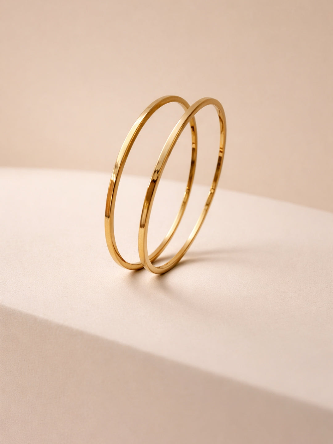 18K Gold plated Plain Thin Bangle – Anti Tarnish Stackable Bracelet