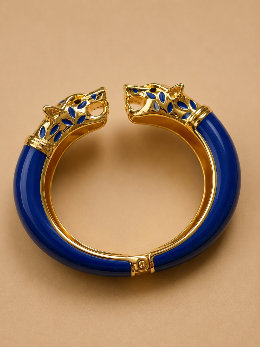 Vittoria Panther Kada Bangle, 18K Gold-Plated - Blue