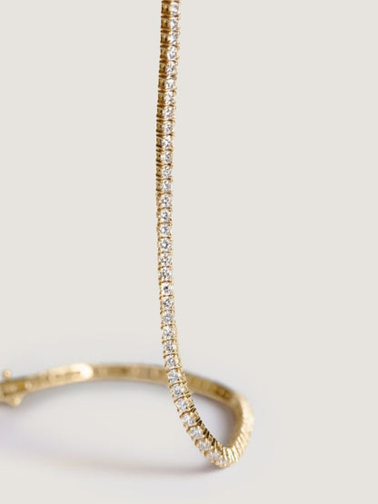 2mm Slim Gold Tennis Bracelet – CZ Diamond Stackable Bracelet