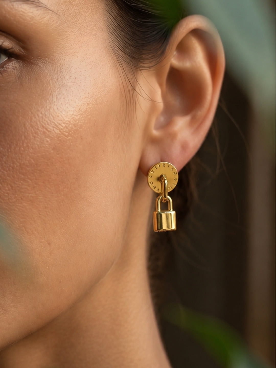 Lock & Coin Drop Earrings