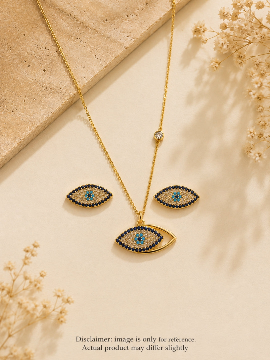 Talismano Evil Eye Necklace & Earring Set, 18K Gold-Plated