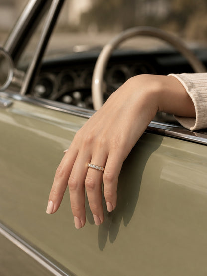 18K Gold Plated Eternity CZ Band Ring | Waterproof Stack Ring
