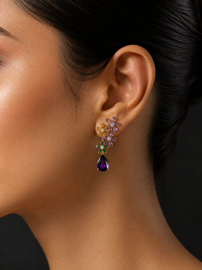 Giardino Floral Cluster Necklace & Earring Set, 18K Gold-Plated