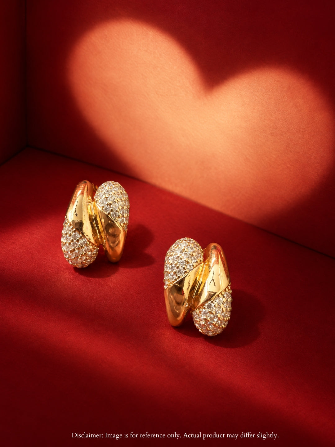 18K Gold CZ Dual Bubble Hoops, view 6
