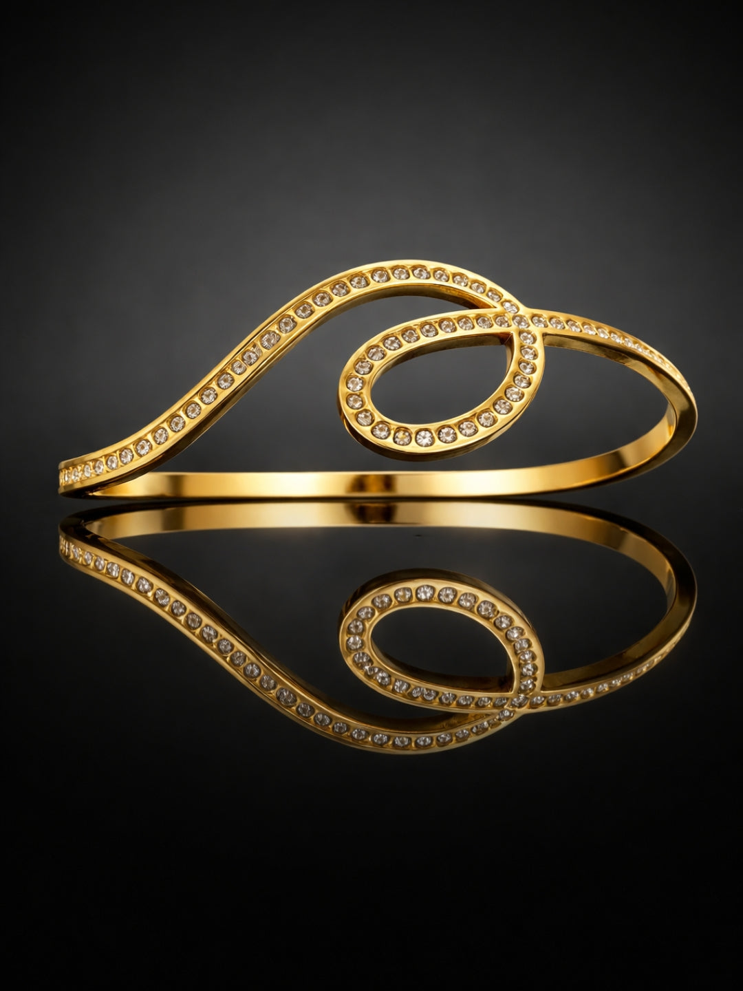 18K Gold Plated CZ Studded Designer Bracelet for Women