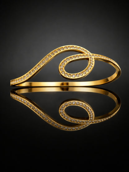 18K Gold Plated CZ Studded Designer Bracelet for Women