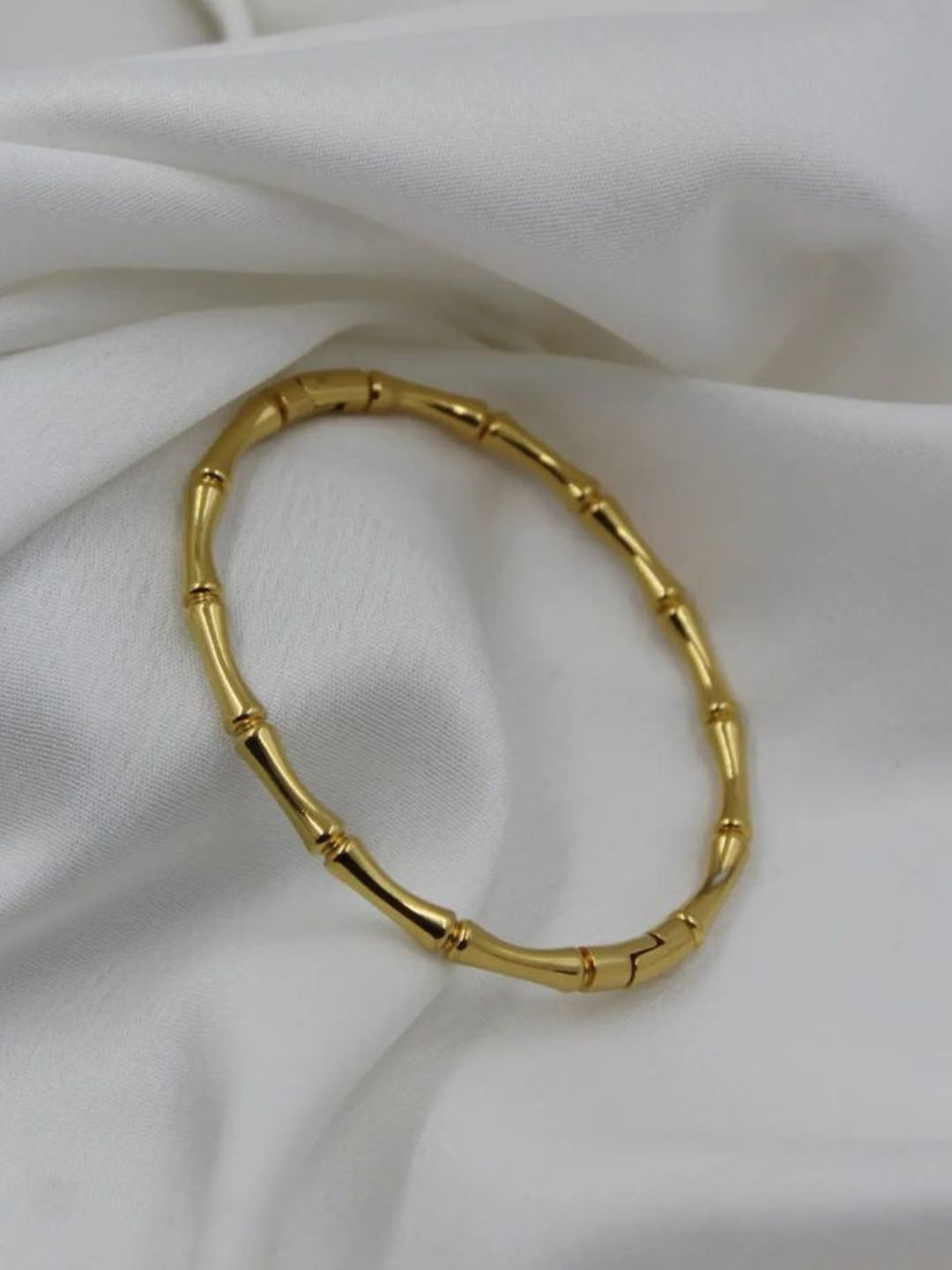 Bamboo Full Cuff Bracelet in 18K Gold | Anti-Tarnish, Everyday Jewelry