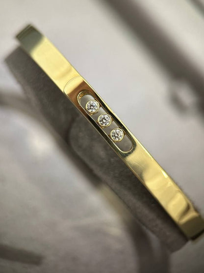 18K Gold Moving Stone Bracelet | Anti Tarnish CZ Cuff