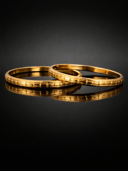 Chakuta Line Gold Bangle – 18K Plated Stackable Daily Wear