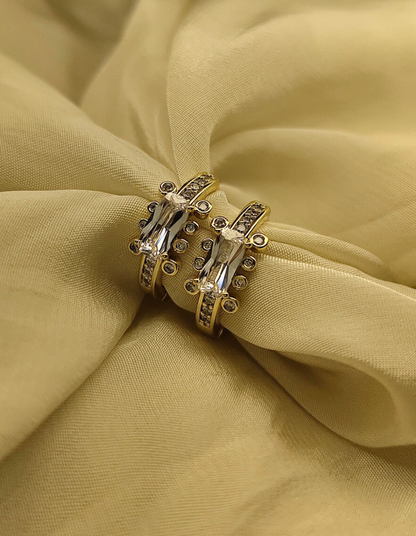 Single Stone Gold Hoops