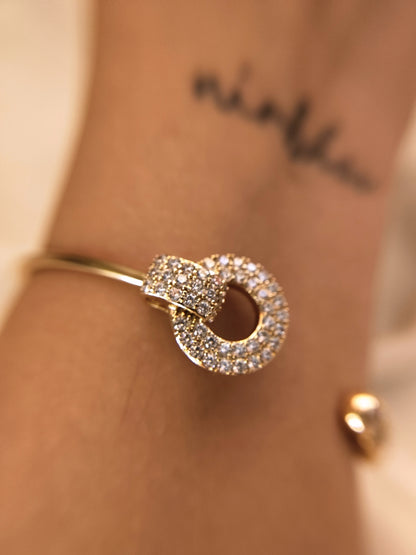 Solace Open Cuff – Rose Gold | Dual-Sided AD Statement Bracelet
