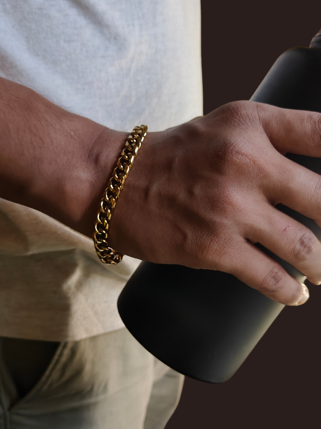 Gold Cuban Chain Bracelet (Thin)