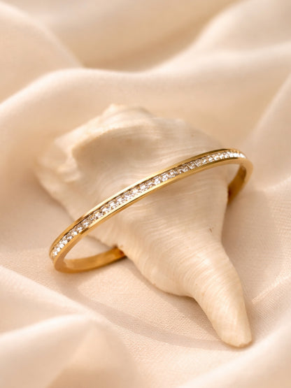 Elegant AD Studded Bracelet – 316L Stainless Steel | Gold Finish