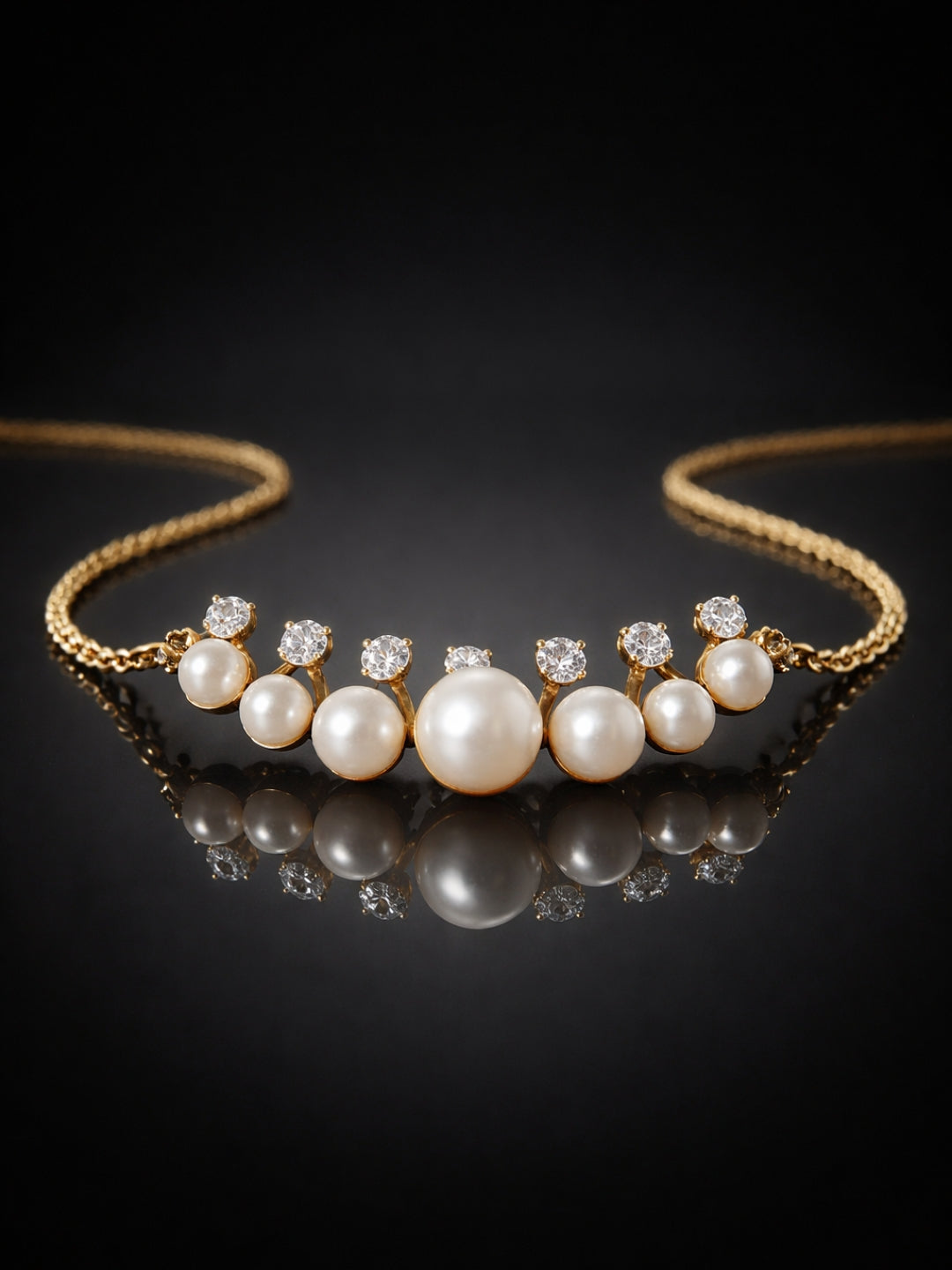 Pearl & CZ Gold Chain Necklace | Anti-Tarnish Everyday Neckpiece