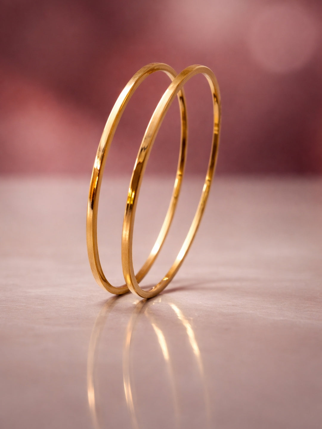 18K Gold plated Plain Thin Bangle – Anti Tarnish Stackable Bracelet