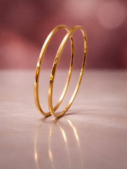 18K Gold plated Plain Thin Bangle – Anti Tarnish Stackable Bracelet