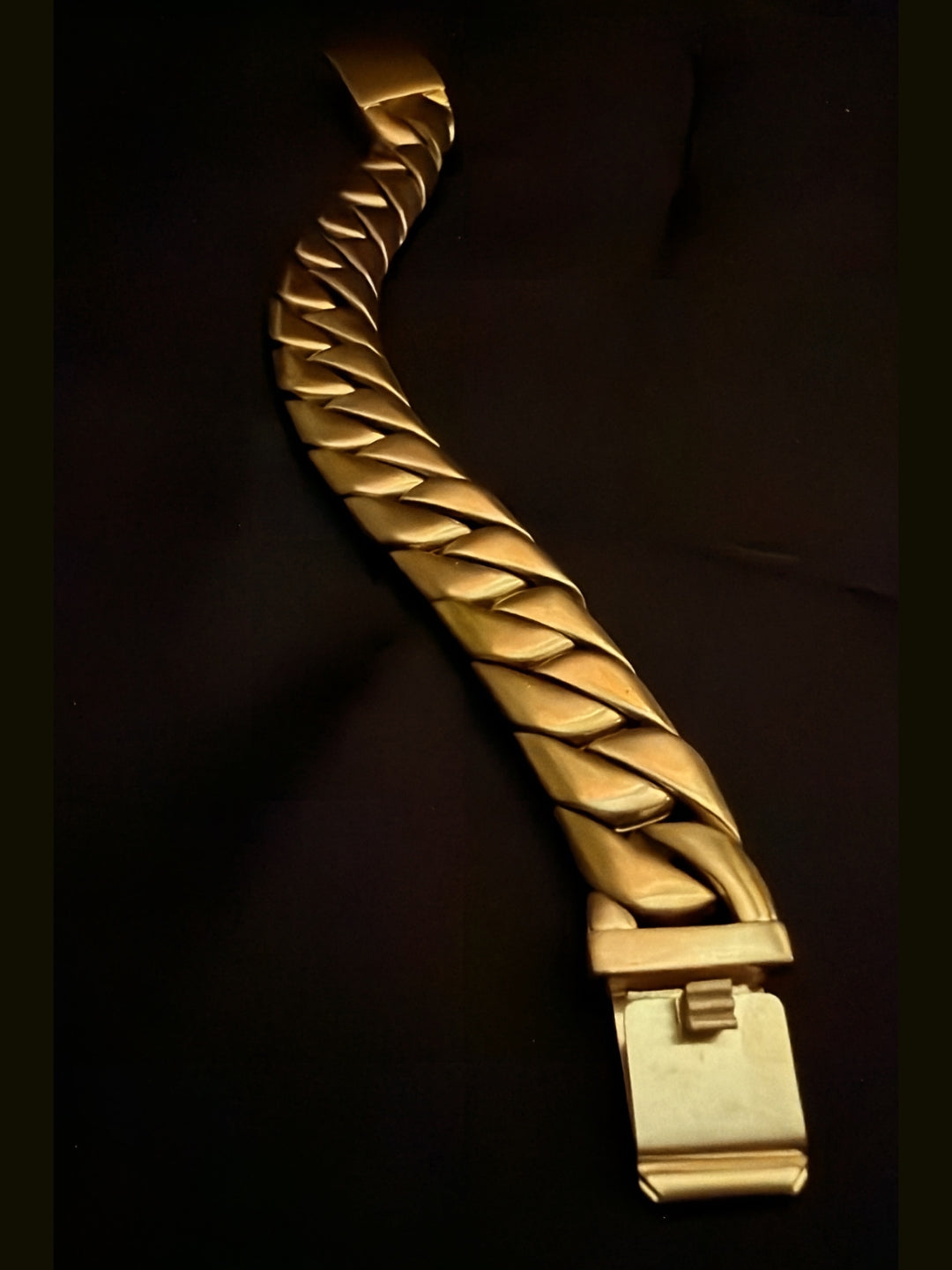 Matte Gold Chunky Cuban Link Bracelet for Men | Stainless Steel