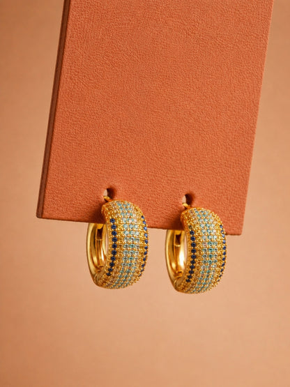 Ombré Pavé Hoop Earrings – 18K Gold-Plated
