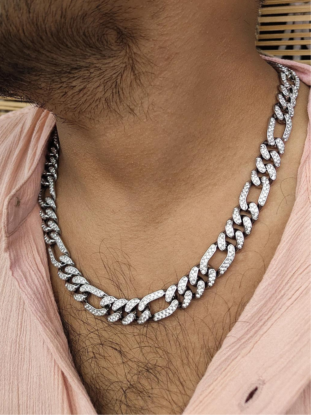 Iced Out Double-line Studded Designer Cuban Chain