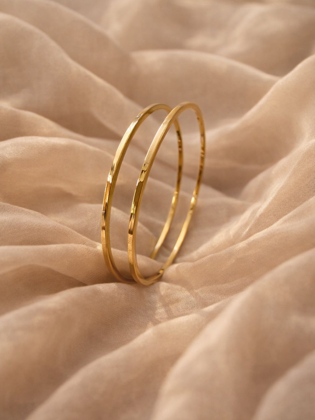 18K Gold Plated Twisted Stacking Bangles Set – Stainless Steel