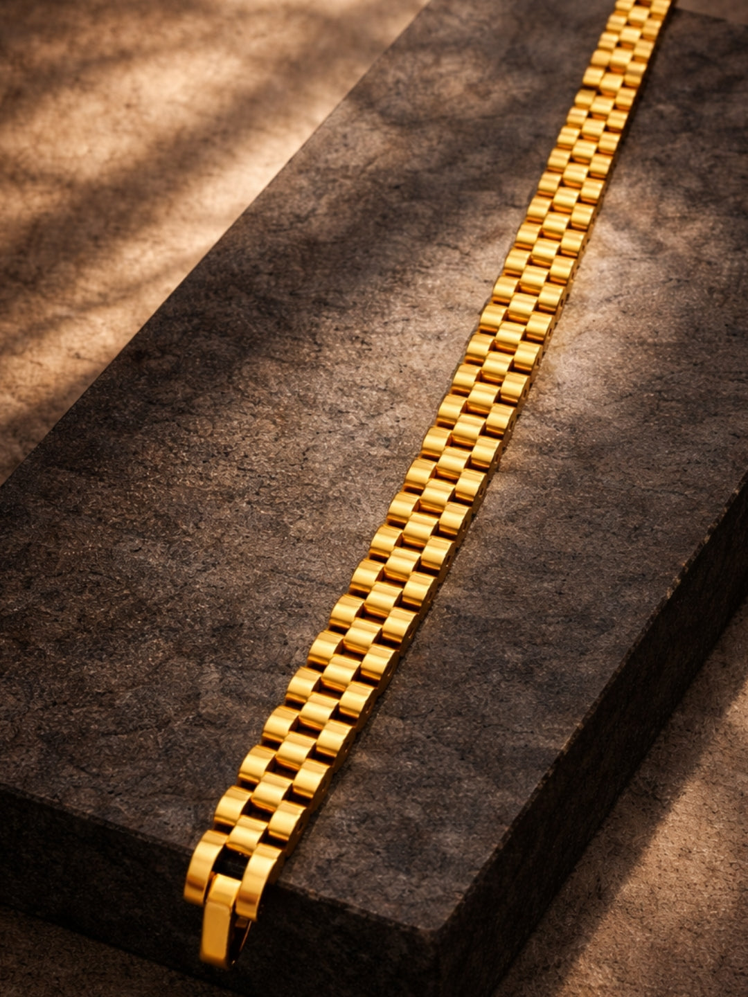 Gold Watch Strap Style Bracelet for Men – 18K Gold Plated