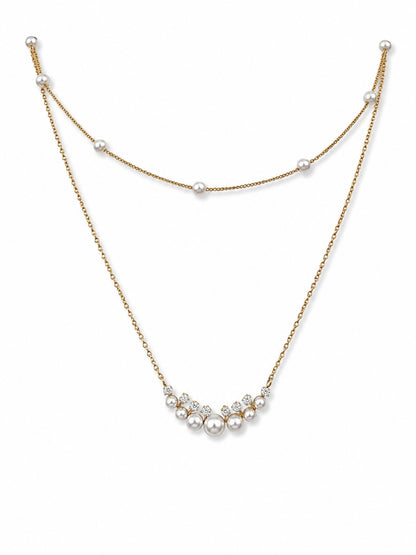 Layered Pearl Necklace Set (Set of 2) | 18K Gold Plated Stainless Steel