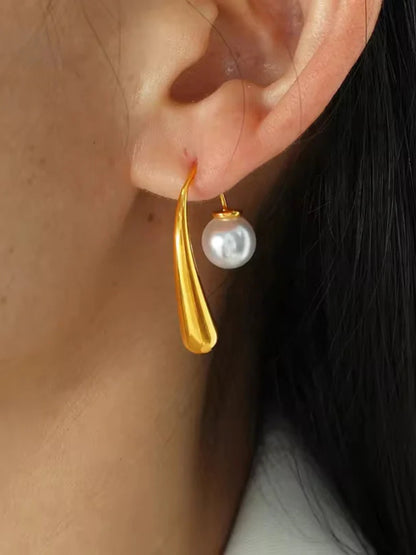 Gold Pearl Stud Earrings – Dainty Everyday Minimal Jewelry