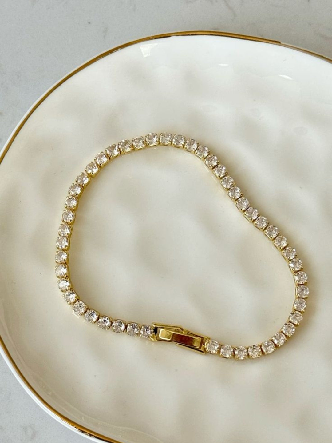 2mm Slim Gold Tennis Bracelet – CZ Diamond Stackable Bracelet