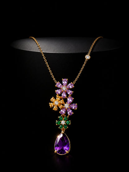 Giardino Floral Cluster Necklace & Earring Set, 18K Gold-Plated