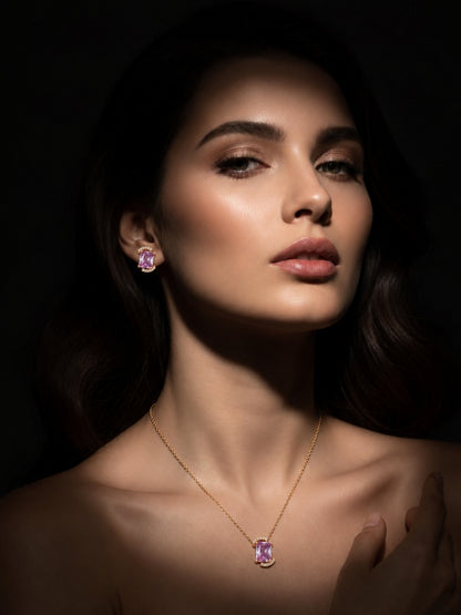 Amelie Amethyst Crystal Pendant Set — 18K Gold Plated