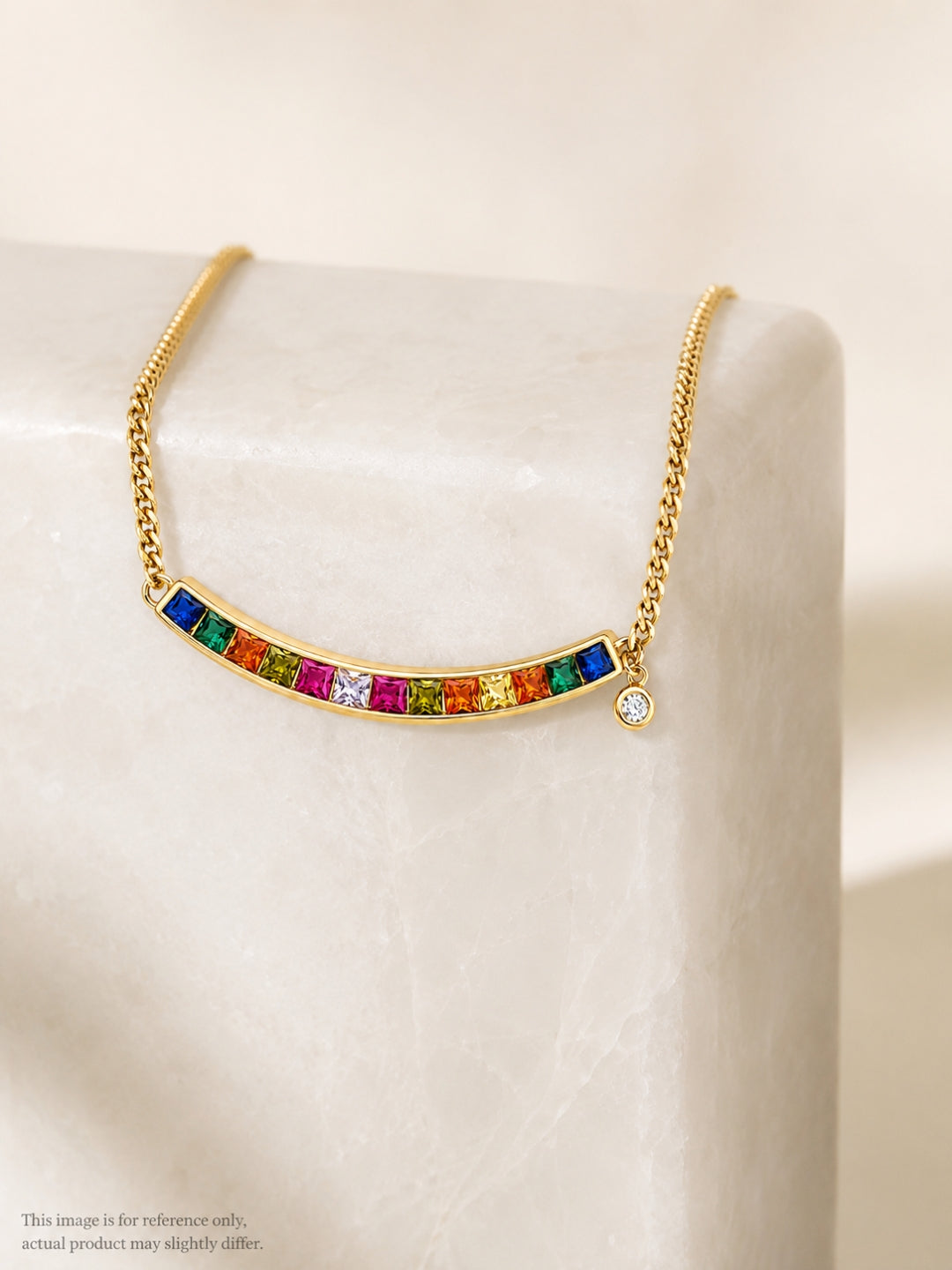 Spettro Rainbow Bar Necklace & Huggie Hoop Set, 18K Gold-Plated