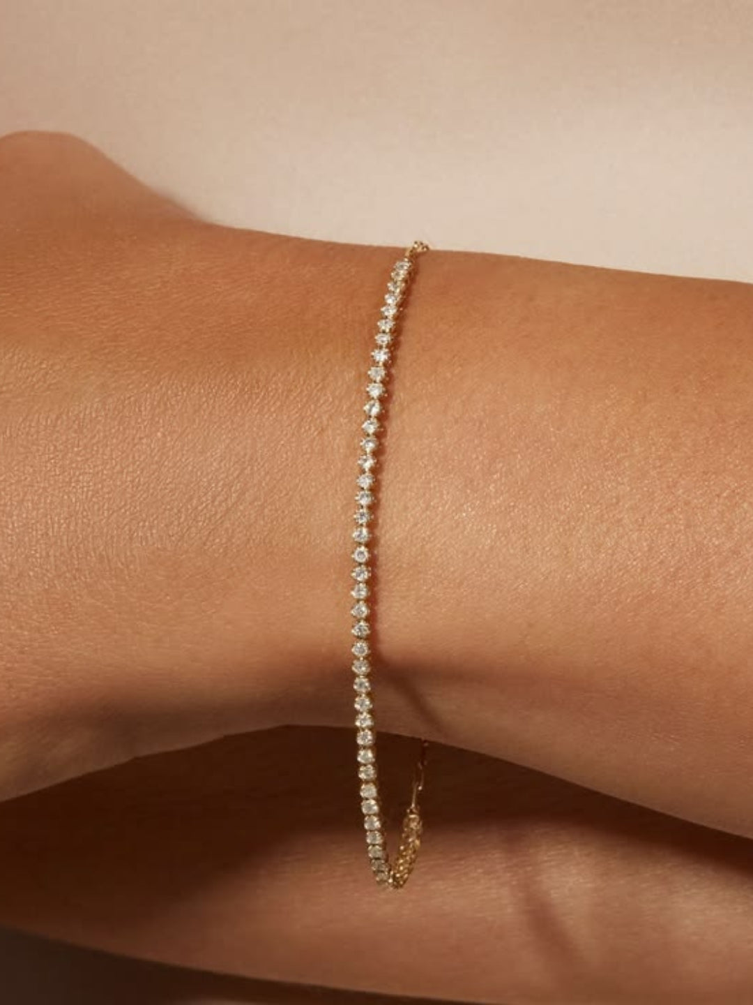 2mm Slim Gold Tennis Bracelet – CZ Diamond Stackable Bracelet