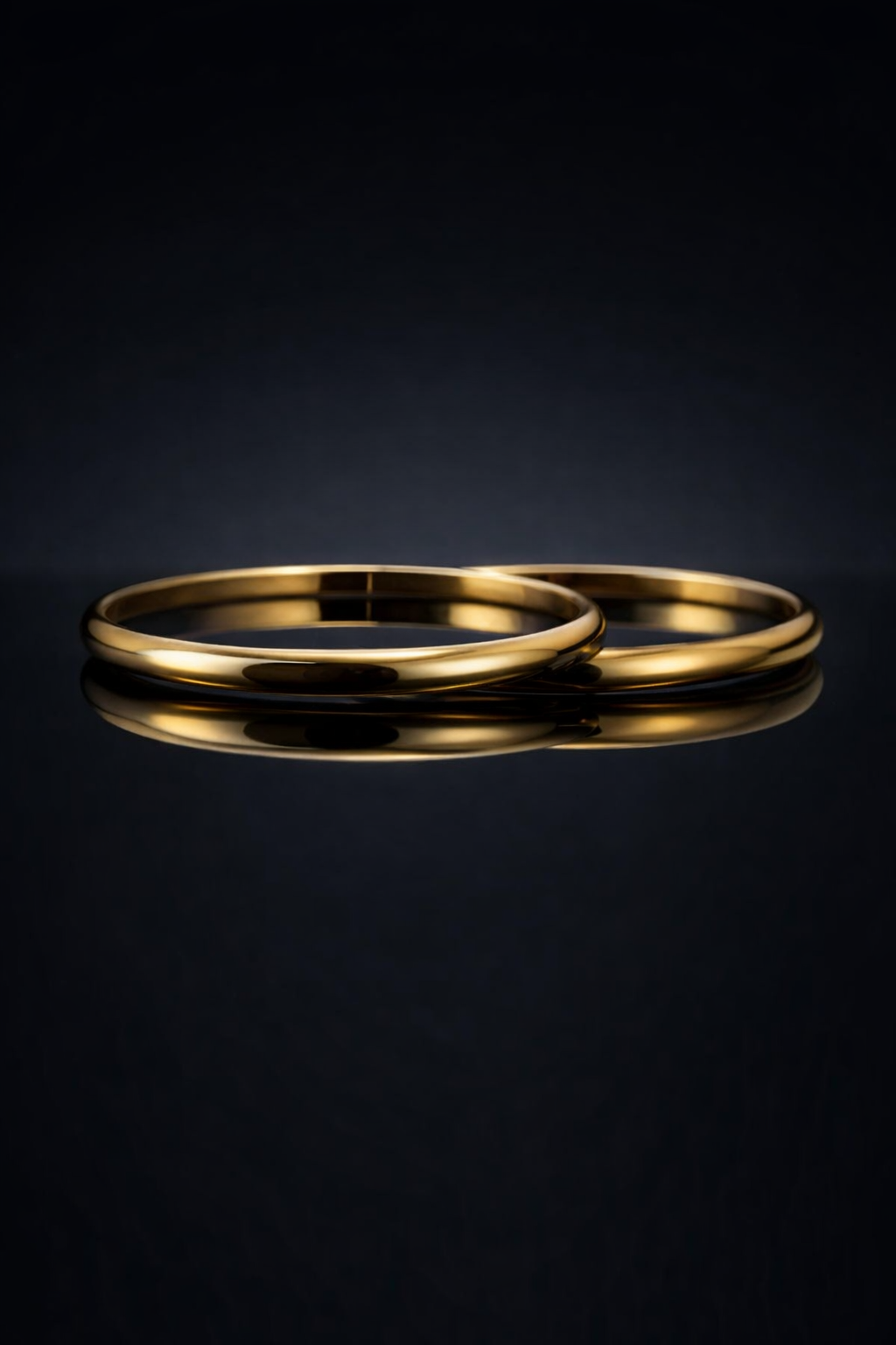 18K Gold Plain Thick Bangle – Stainless Steel Kada