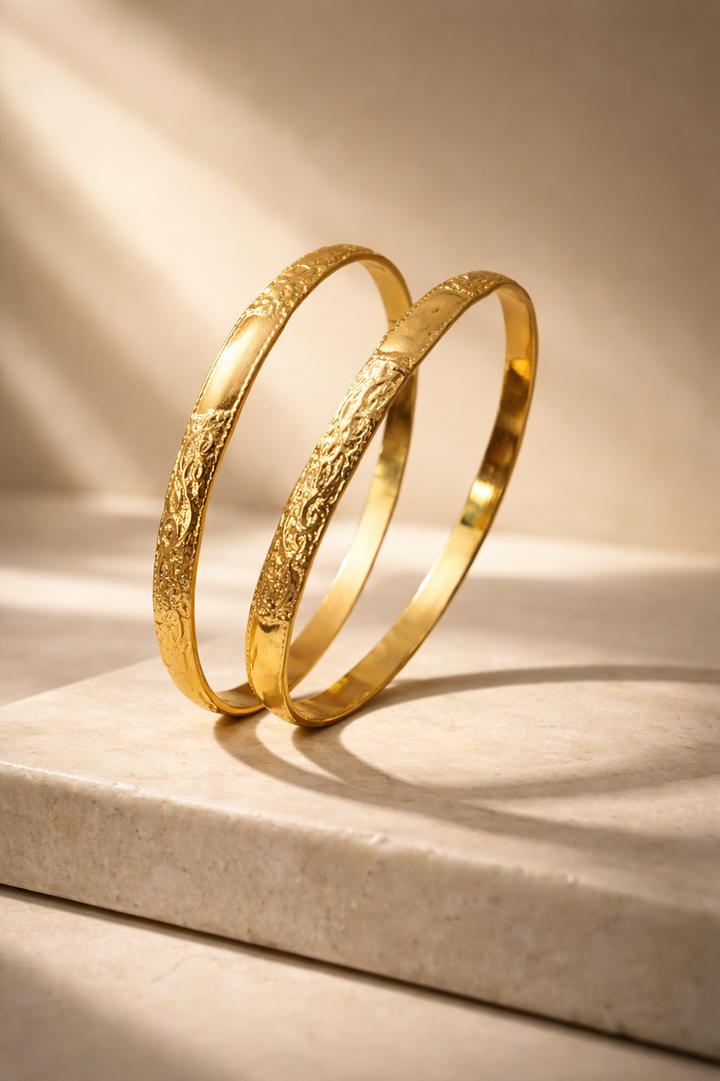 18K Gold Plated Sculptural Bangles – CZ | Anti-Tarnish