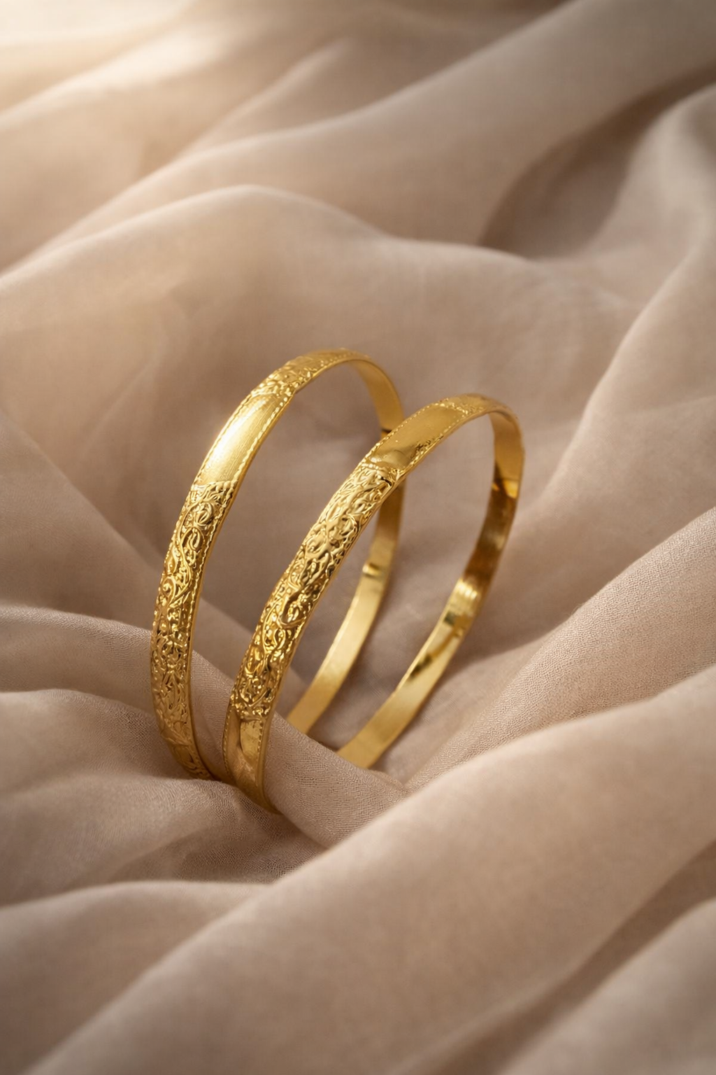 18K Gold Plated Sculptural Bangles – CZ | Anti-Tarnish