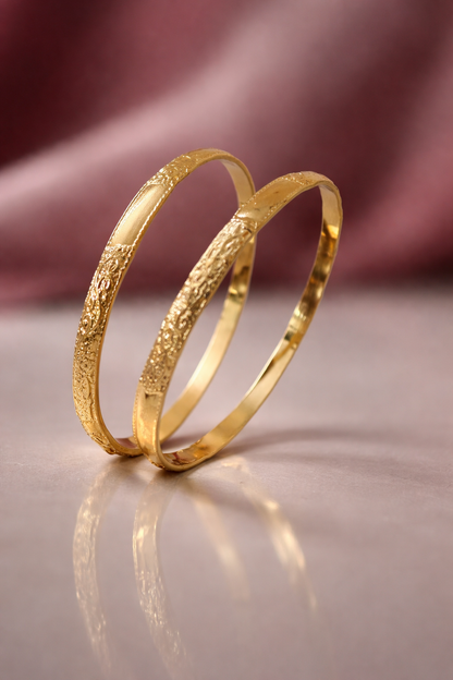 18K Gold Plated Sculptural Bangles – CZ | Anti-Tarnish