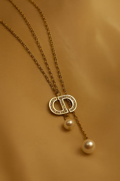 CD Multilayer Pearl Drop Chain